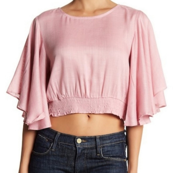 Angie Pink Crop Top size Medium - Picture 1 of 5